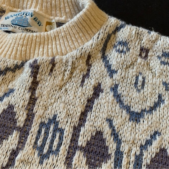 v i n t a g e :: Heavy Oversized Abstract Grandpa Knit Sweater - Picture 8 of 14